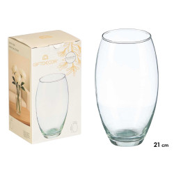 VASO VETRO BOMBATO 21CM