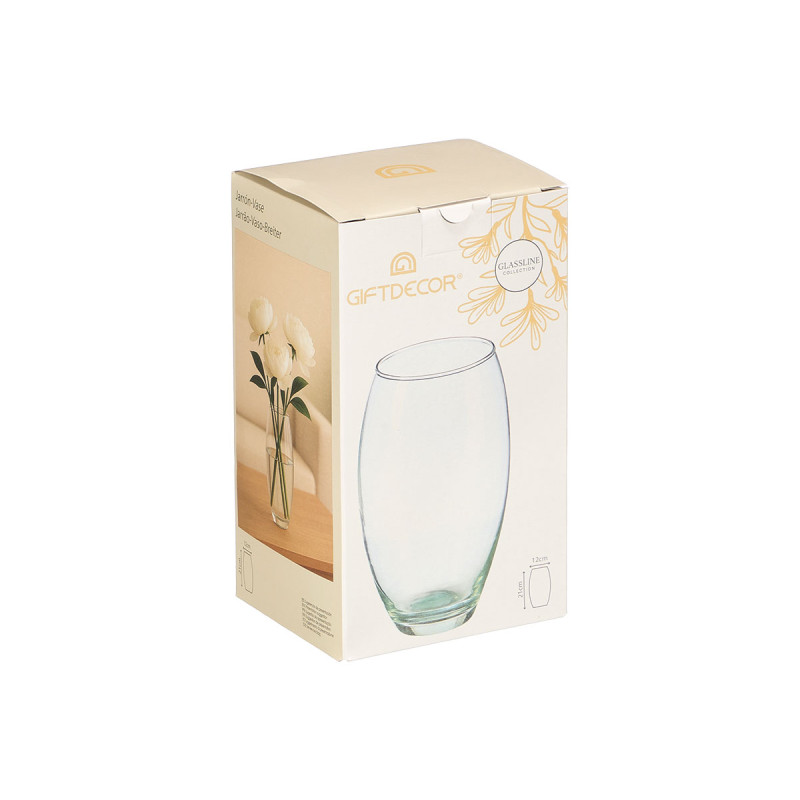 VASO VETRO BOMBATO 21CM