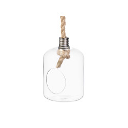 VASE SUSPENDUE BOULE CORDE FORME AMPOULE PETIT
