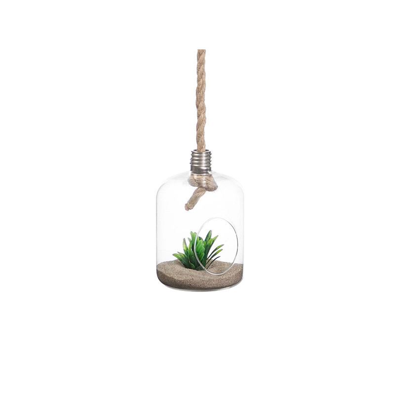 HANGING BALL VASE MEDIUM ROPE DOUBLE BALL