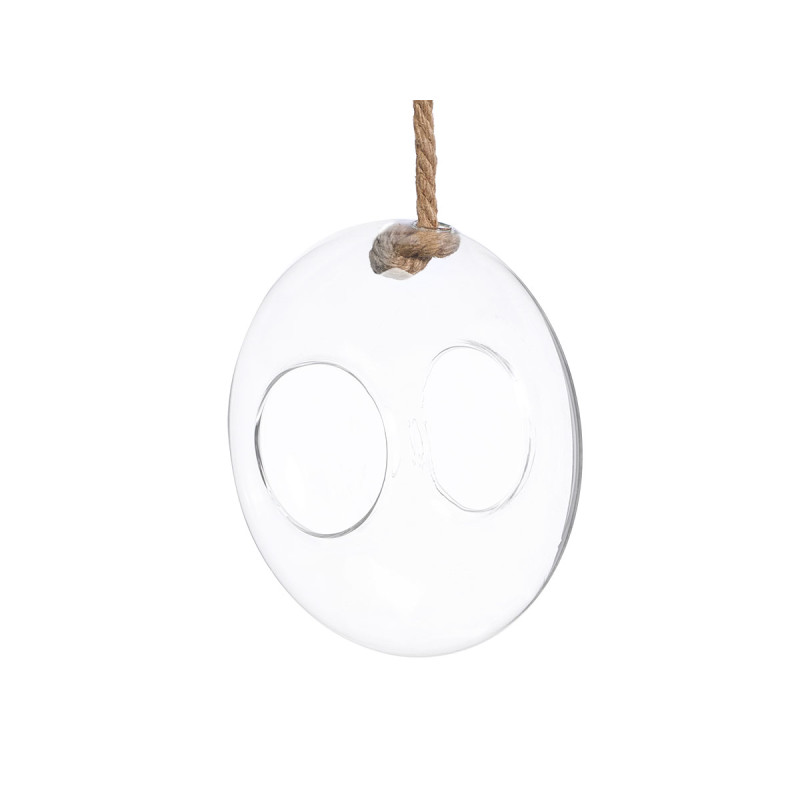 VASE SUSPENDUE DOUBLE BOULE CORDE MOYEN