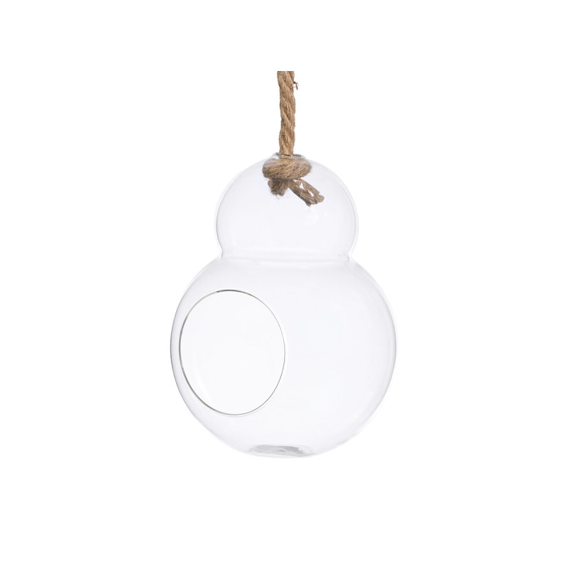 MEDIUM HANGING BALL VASE LIGHT BULB SHAPE ROPE