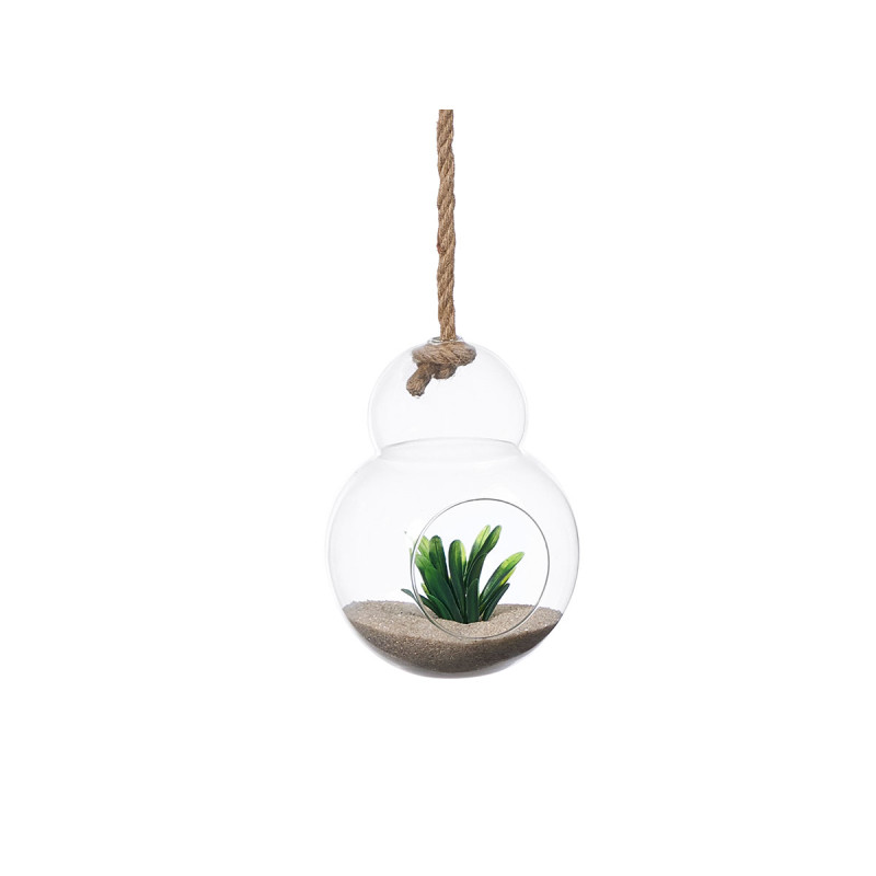 MEDIUM HANGING BALL VASE LIGHT BULB SHAPE ROPE
