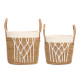 SET 2 PORTAVASI MACRAMÈ INTRECCIATO BIANCO