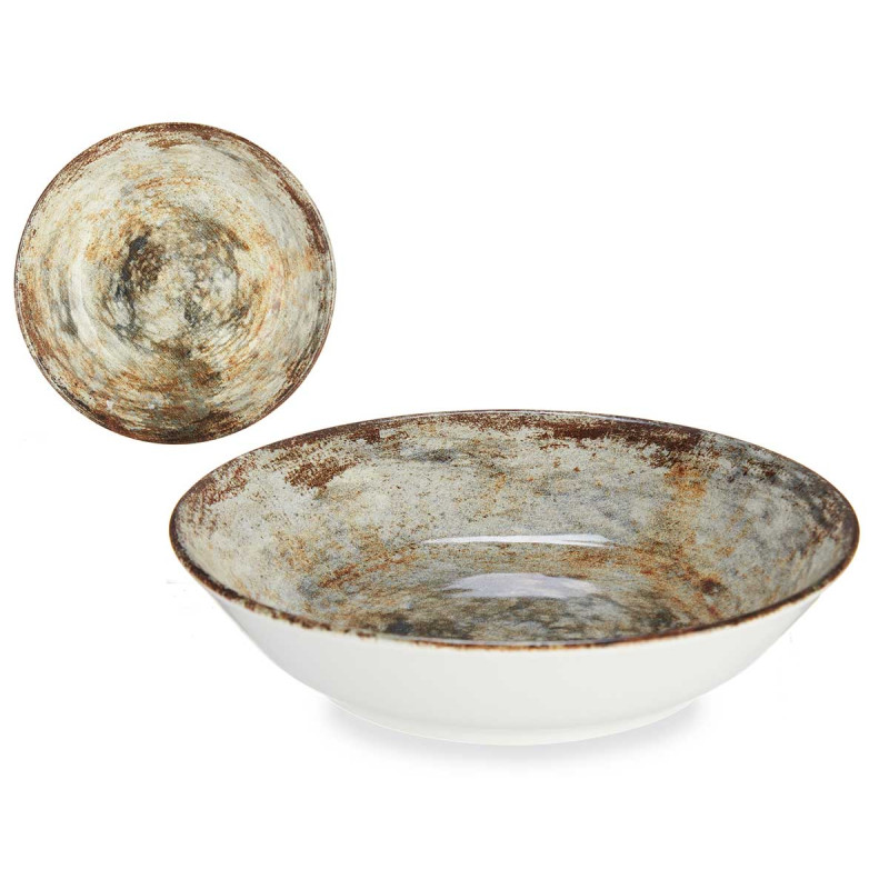 PORCELAIN SOUP PLATE 21CM STONE BROWN
