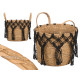 LARGE BLACK HANGING MACRAME WICKER PLANTER