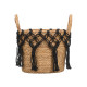 LARGE BLACK HANGING MACRAME WICKER PLANTER