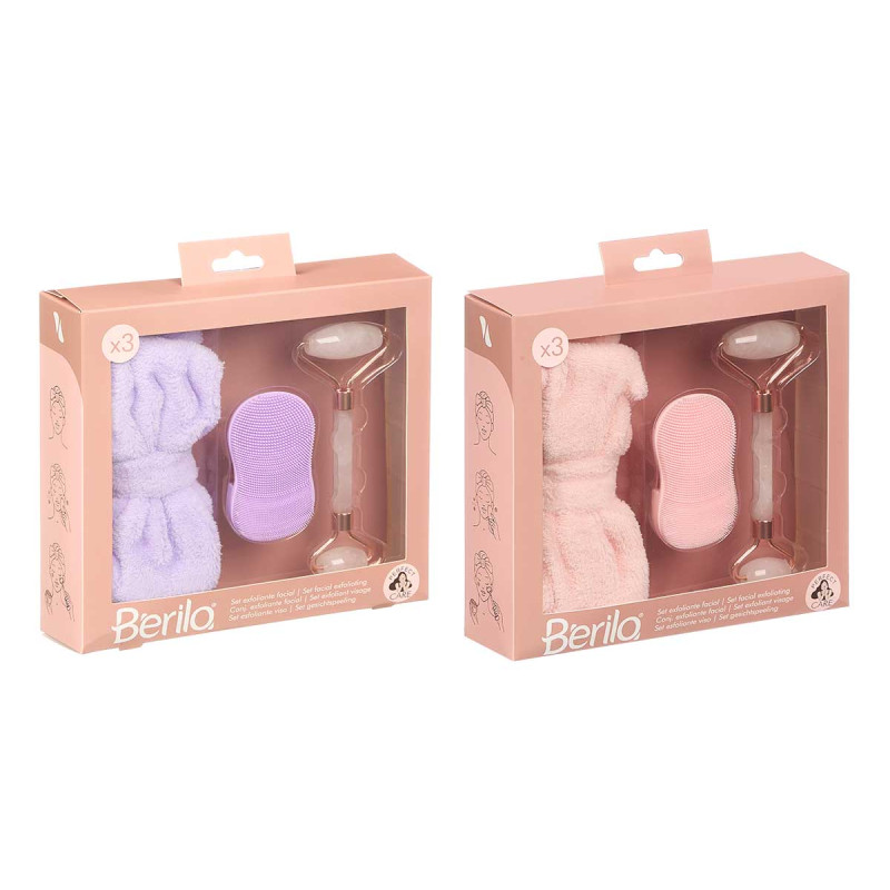 SET 3PZS ESFOLIANTE ROSTO ROLO DUPLO SORT 2 COR