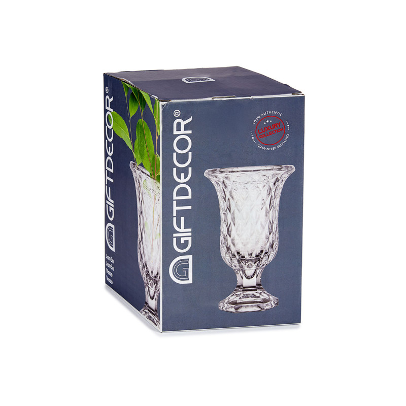 23,5CM DIAMOND SHAPED GLASS 