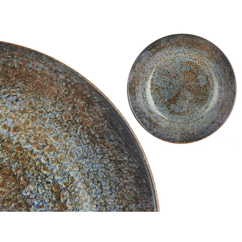PLATO PORCELANA HONDO 21CM OSCURO