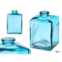FRASCO CRISTAL CUADRADO TURQUESA