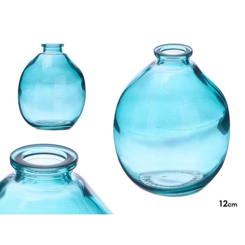 FRASCO VIDRO IRREGULAR AZUL