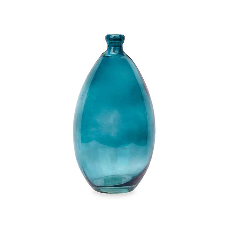 BOUTEILLE CONVEXE IRRÉGULIÈRE TURQUOISE
