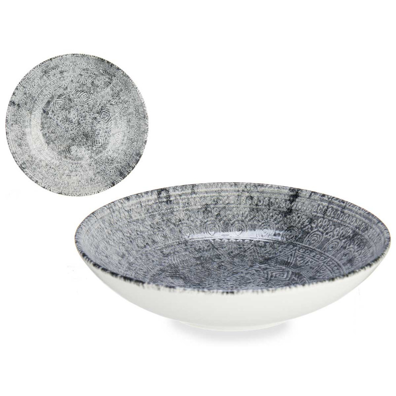 PLATO PORCELANA HONDO 21CM AZTECA