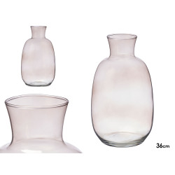 JARRON CRISTAL CUELLO 36CM GRIS