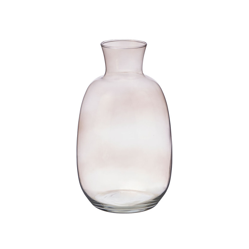 VASO VETRO COLLO 36CM GRIGIO