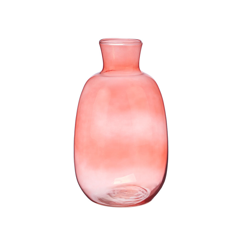 VASO VETRO COLLO 36CM COLOR MATTONE