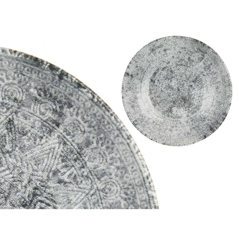 PORCELAIN SOUP PLATE 21CM AZTEC