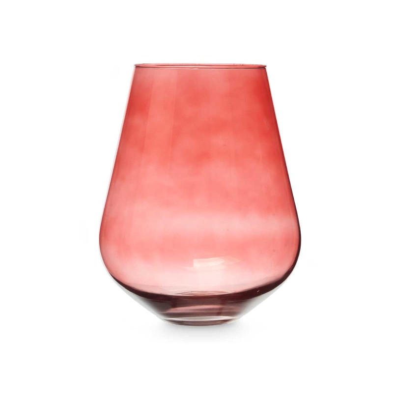 JARRON CRISTAL FORMA VASO 28CM TEJA