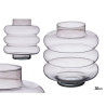 JARRON CRISTAL TRIPLE ESFERA ACHATADA 30CM GRIS