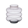 JARRON CRISTAL TRIPLE ESFERA ACHATADA 30CM GRIS