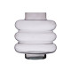 JARRON CRISTAL TRIPLE ESFERA ACHATADA 30CM GRIS