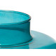 CRYSTAL VASE TRIPLE FLATTENED SPHERE 38CM TURQUOIS