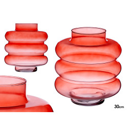 VASO VETRO TRIPLA SFERA APPIATTITA 30CM COL MATT