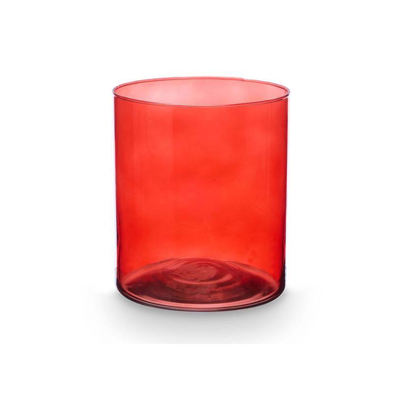 VASO VETRO CILINDRO 17CM DIAM X 20CM COL. MATTONE