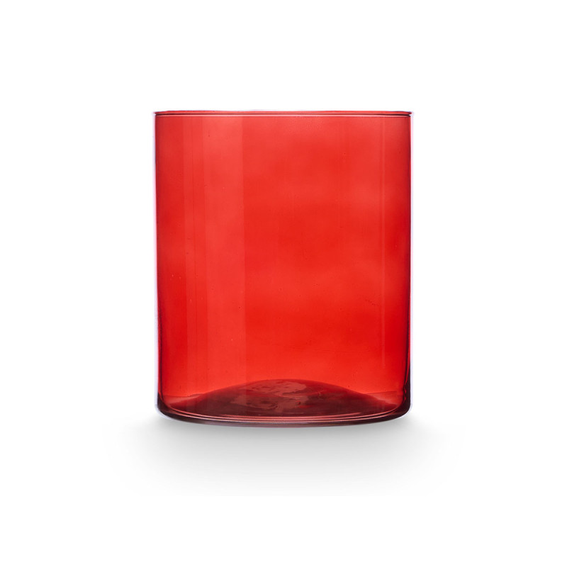 CYLINDER CRYSTAL VASE 17CM DIAM X 20CM RUSSET