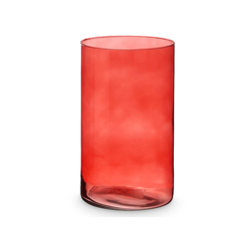 VASO VETRO CILINDRO 17CM DIAM X 30CM COL. MATTONE