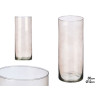 VASO VETRO CILINDRO 12CM DIAM X 30CM GRIGIO