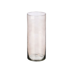 CYLINDER CRYSTAL VASE 12CM DIAM X 30CM GREY