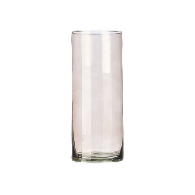 VASE EN VERRE CYLINDRE 12CM DIAM X 30CM GRIS