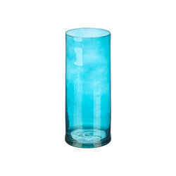 JARRA VIDRO CILINDRO 12CM DIAM X 30CM TURQUESA