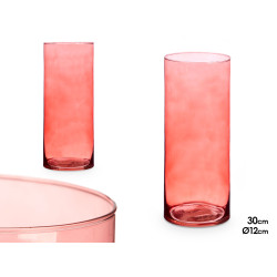 JARRON CRISTAL CILINDRO 12CM DIAM X 30CM TEJA