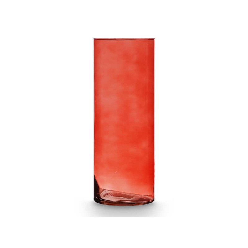CYLINDER CRYSTAL VASE 15CM DIAM X 40CM RUSSET