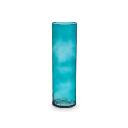 VASE EN VERRE CYLINDRE 15CM DIAM X 50CM TURQUOISE