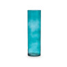 CYLINDER CRYSTAL VASE 15CM DIAM X 50CM TURQUOISE