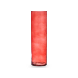 JARRA VIDRO CILINDRO 15CM DIAM X 50CM AVERMELHADA