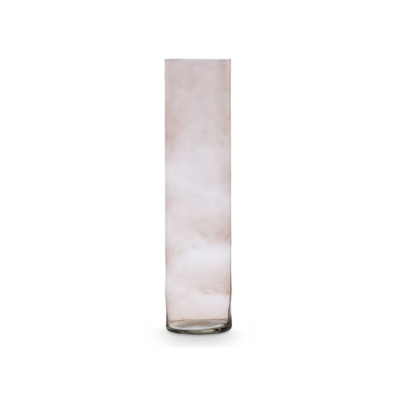 CYLINDER CRYSTAL VASE 15CM DIAM X 60CM GREY