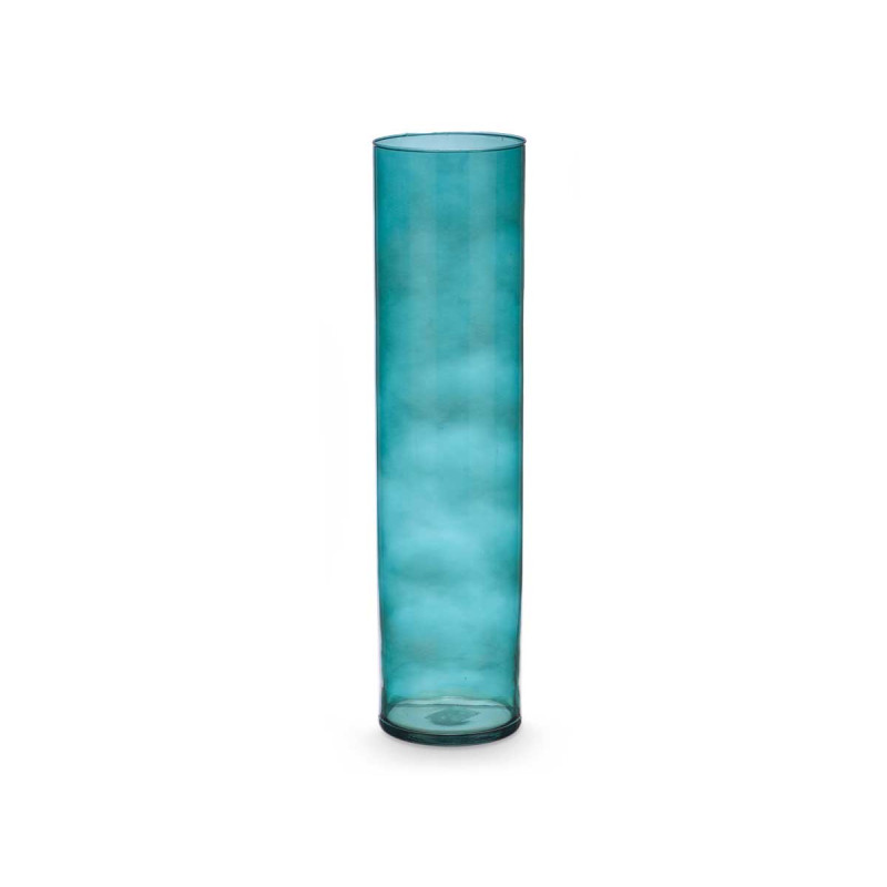 VASO VETRO CILINDRO 15CM DIAM X 60CM TURCHESE