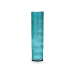 JARRA VIDRO CILINDRO 15CM DIAM X 60CM TURQUESA