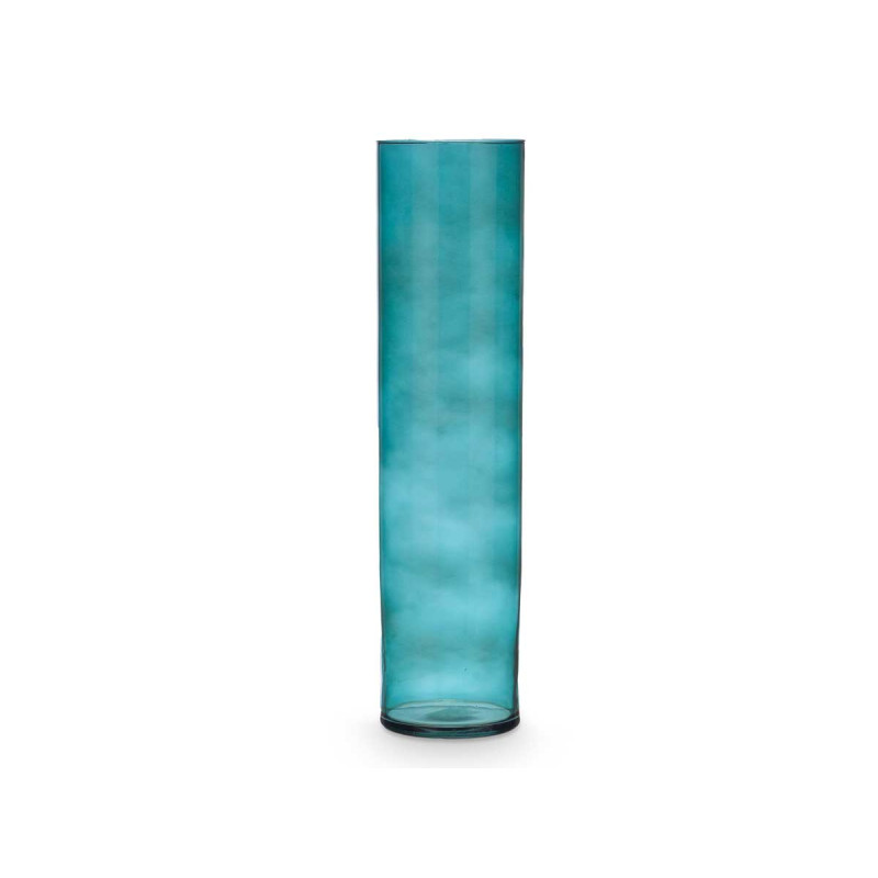 VASO VETRO CILINDRO 15CM DIAM X 60CM TURCHESE