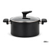 CASSEROLE INDUCTION COUVERCLE VERRE 20CM NOIR