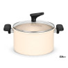 PENTOLA INDUZIONE COPERCHIO VETRO 24CM CREMA