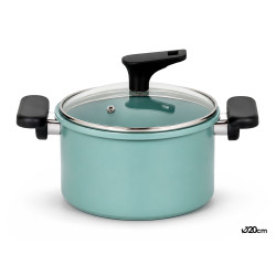 CACEROLA INDUCCION TAPA CRISTAL 20CM MENTA