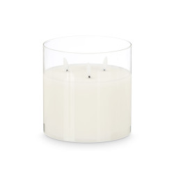 VELA LED 3 LUCES VASO CRISTAL