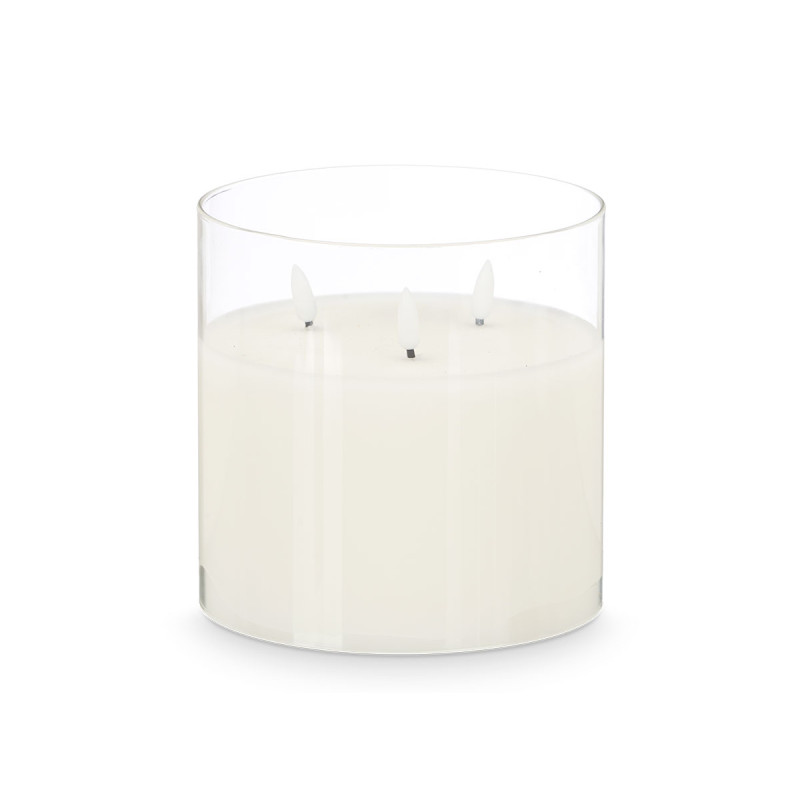 BOUGIE LED 3 LUMIÈRES VERRE CRISTAL
