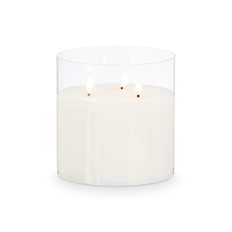 VELA LED 3 LUCES VASO CRISTAL